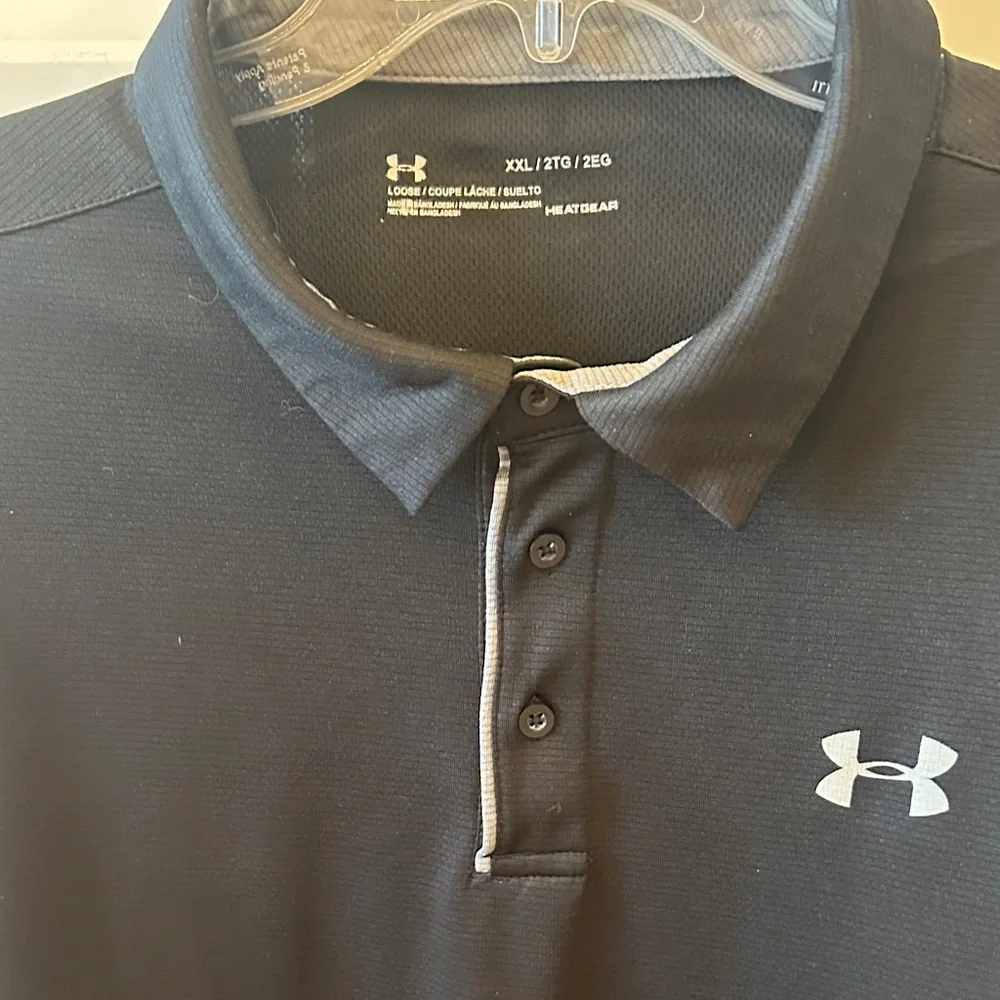 Under Armour Men's Classic Polo Heatgear Black EUC Sz XXL - Picture 2 of 5